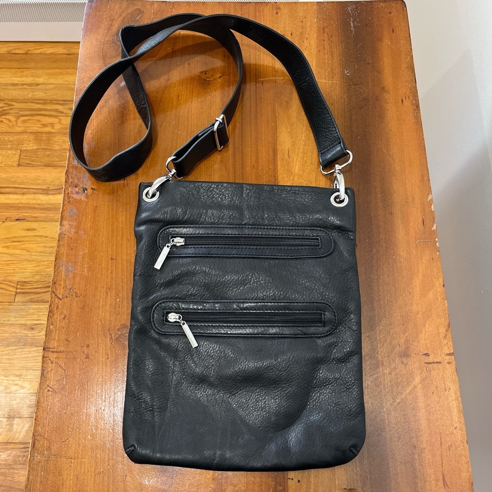 Black Leather Crossbody Bag